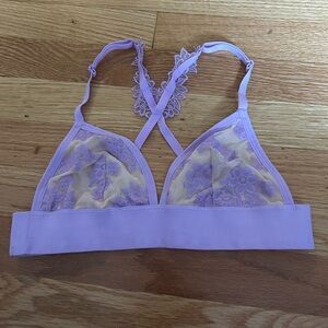 PINK Victoria's Secret Purple and Cream Lace Bra